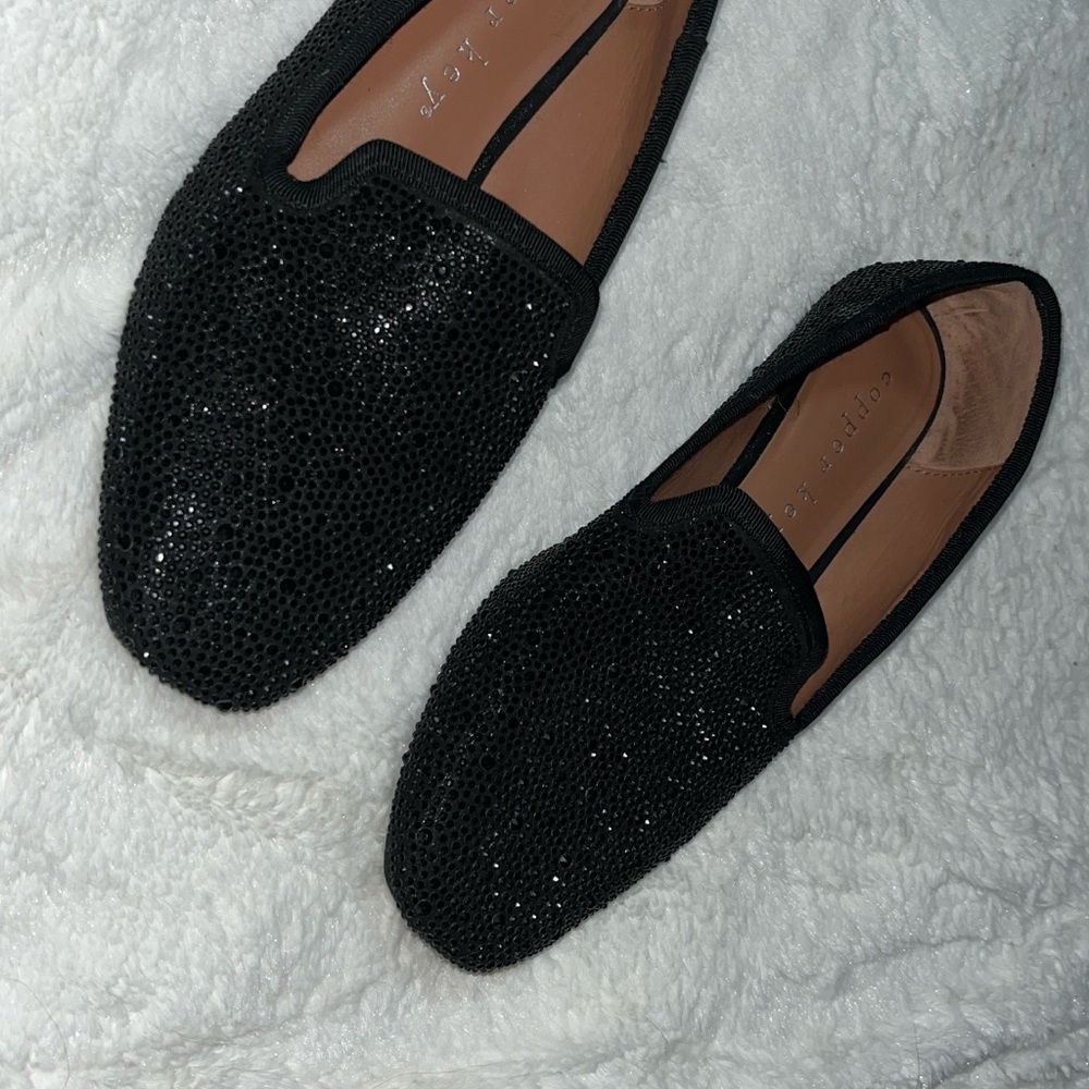 Copper Key Sparkling Black Loafers